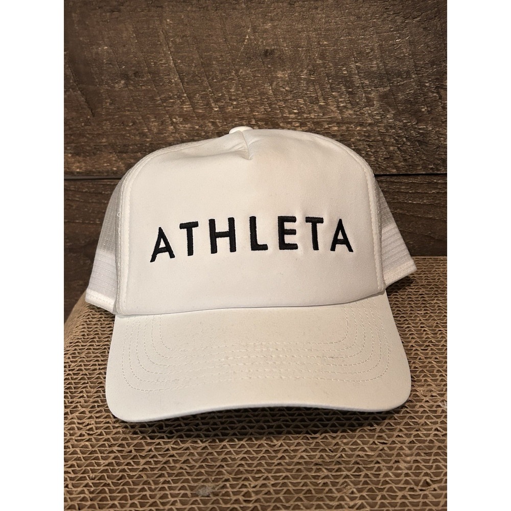 BRAND NEW ATHLETA Logo Hat Baseball Cap - Women's Trucker Style‎ Hat - White
